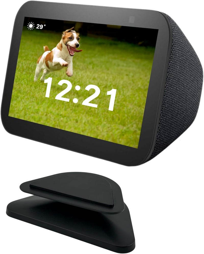 SINTRON Stand for Echᴏ Show 5 3rd gen, Adjustable Magnetic Stand Holder with 360 Degree Rotation, Swivel & Tilt Function, Anti-Slip Base - Black, Compatible with iPhone 12 & Newer Models - Image 1